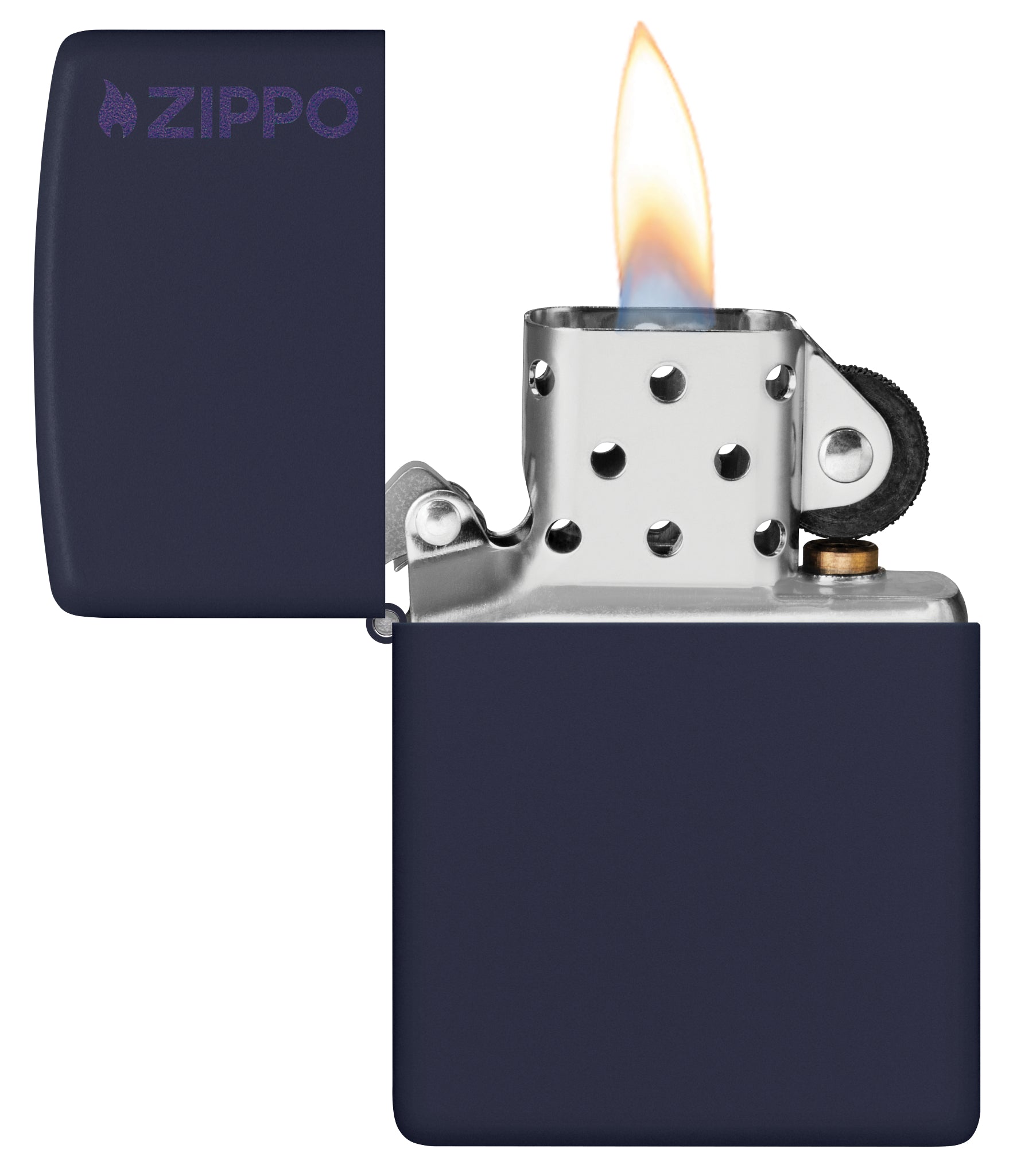 Classic Navy Matte Zippo Logo