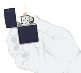 Classic Navy Matte Zippo® Logo Lighter by Zippo
