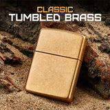 Classic Tumbled Brass Zippo Lighter by Zippo