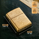 Classic Tumbled Brass Zippo Lighter by Zippo
