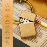 Classic Tumbled Brass Zippo Lighter by Zippo