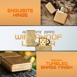 Classic Tumbled Brass Zippo Lighter by Zippo
