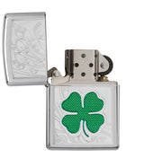 Zippo Clover High Polish Chrome Windproof Lighter by Zippo