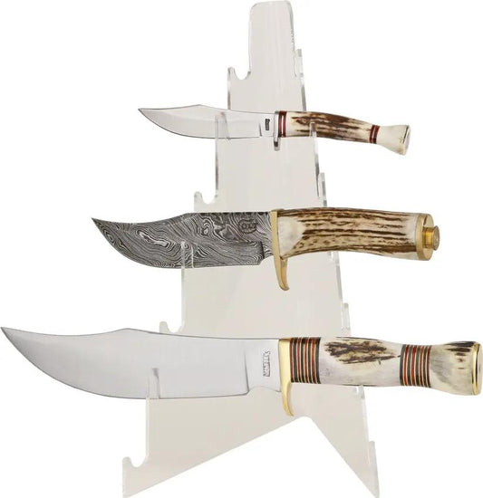 KNF Seven Tier Knife Display - Clear Acrylic Stand For Seven Folding And Fixed Blade Knives by Displays