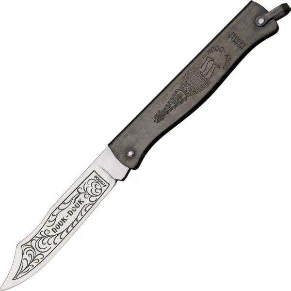 Douk-Douk Folding Knife Black 815PM With Carbon Steel Blade And Scroll Etching Bail Handle For Collectors by Douk-Douk