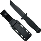 Demko Armiger 4 Fixed Blade Tanto Knife 4 Inch 80CrV2 Blade Black TPR Handle Lanyard MOLLE Sheath For Tactical Users by Demko