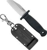 Demko Armiger 2 Shark Foot Knife With Satin 4034 Stainless Blade Full Tang Black TPR Handle Kydex Sheath For EDC by Demko