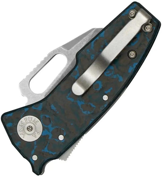 Demko Nano Shark Lock Knife Stonewashed 20CV Blade Arctic Storm Carbon Fiber Handle For EDC by Demko