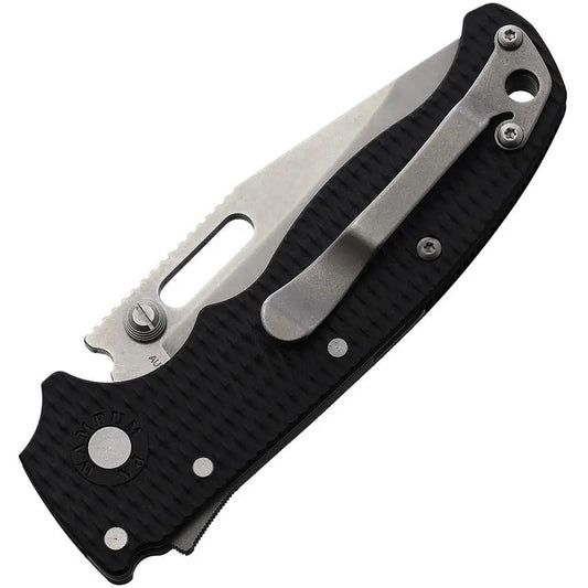 Demko AD 20.5 Shark Lock Black Everyday Carry Knife AUS 10A Clip Point 4 Inch Closed Grivory Handle by Demko