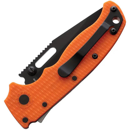 Demko AD 20.5 SharkLock EDC Knife Orange Grivory Handle AUS10A DLC Blade 4In Closed For EDC Enthusiasts by Demko
