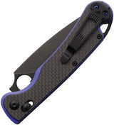 Daggerr Knives Arrow Crossbar Lock CF FM02-1CFBLUDLC-X - Black DLC D2 Tool Steel Dagger Blade With Blue G10 Onlay by Daggerr Knives