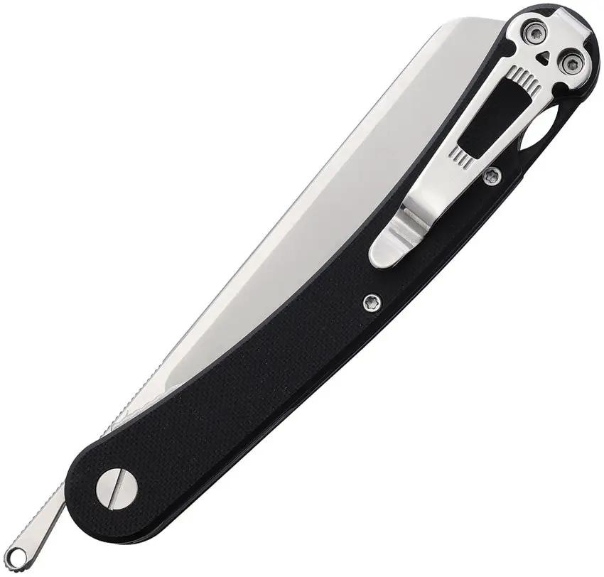 Daggerr Knives Boris Britva Linerlock - VG-10 Satin Blade, Black G10 Handle, Extended Tang, Lanyard Hole, Pocket Clip by Daggerr Knives