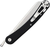 Daggerr Knives Boris Britva Linerlock - VG-10 Satin Blade, Black G10 Handle, Extended Tang, Lanyard Hole, Pocket Clip by Daggerr Knives