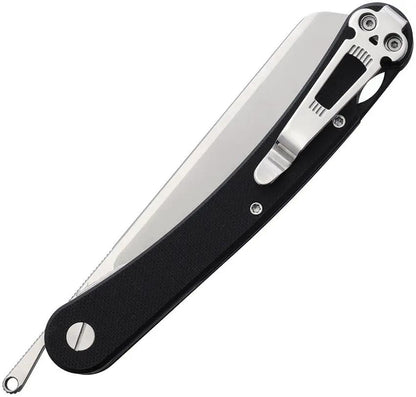 Daggerr Knives Boris Britva Linerlock - VG-10 Satin Blade, Black G10 Handle, Extended Tang, Lanyard Hole, Pocket Clip by Daggerr Knives