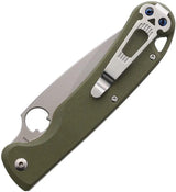 Daggerr Knives Zhalo Linerlock Olive FM02-2OLBB-VG10 - Bead Blast D2 Blade Olive G10 Handle EDC Ready by Daggerr Knives
