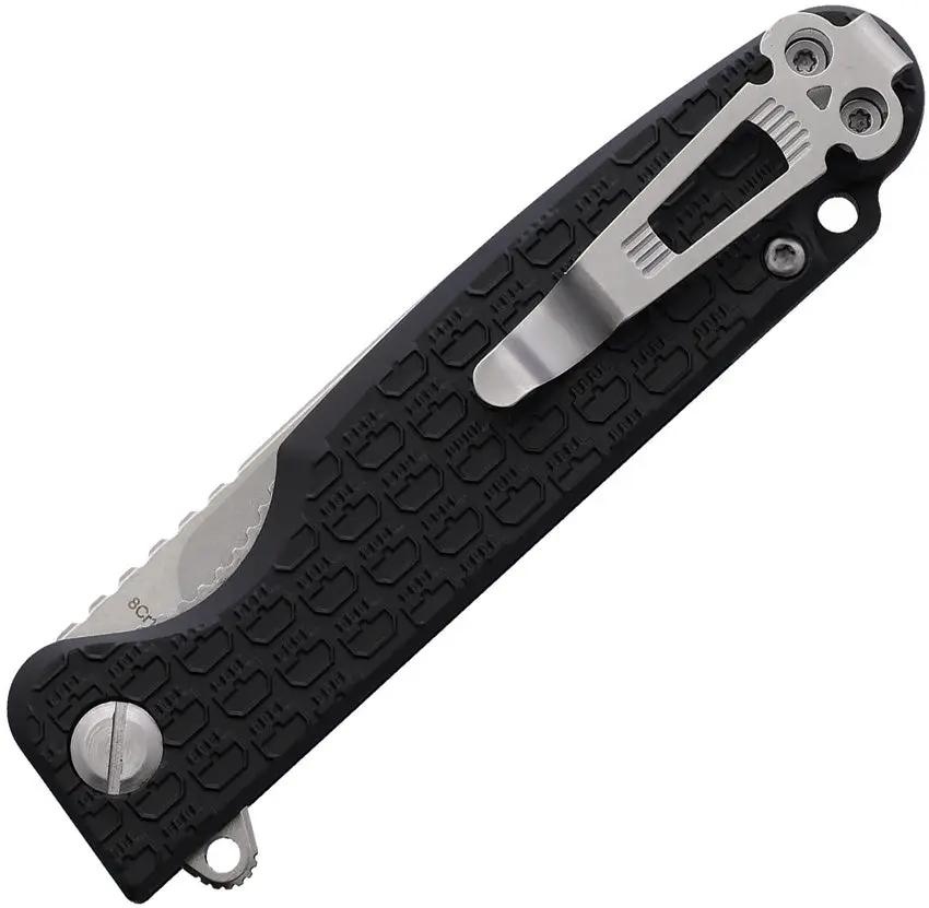 Daggerr Knives Dopey Linerlock Knife - Black FRN Handle With Stonewash 8Cr13MoV Drop Point Blade by Daggerr Knives