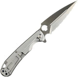 Daggerr Knives Arrow Framelock Serrated FM02-1FRSTSTSR - 4-Inch D2 Tool Steel Serrated Spear Point Blade by Daggerr Knives