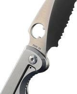 Daggerr Knives Zhalo Framelock Serrated FM02-2FRSTSR-NF - D2 Tool Steel Spear Point Blade, Satin Finish, 4.75 Inch Closed by Daggerr Knives