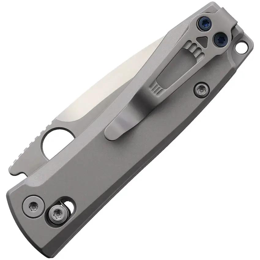 Daggerr Knives Nightmare X-Lock Magna FM07 2MCR DH STGR - 2.5 Inch Satin MagnaCut Drop Point Blade Gray Titanium Handle by Daggerr Knives