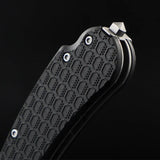 Daggerr Knives Fielder Linerlock Black Folding Knife - Three Point Five Inch Blade 8Cr14MoV Glass Breaker FRN Handle by Daggerr Knives