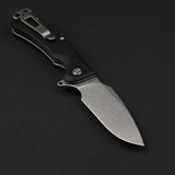 Daggerr Knives Fielder Linerlock Black Folding Knife - Three Point Five Inch Blade 8Cr14MoV Glass Breaker FRN Handle by Daggerr Knives