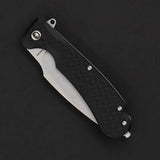 Daggerr Knives Fielder Linerlock Black Folding Knife - Three Point Five Inch Blade 8Cr14MoV Glass Breaker FRN Handle by Daggerr Knives