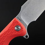 Daggerr Knives Fielder Linerlock Orange Three And A Half Inch 8Cr14MoV Blade With FRN Handle And Glass Breaker by Daggerr Knives