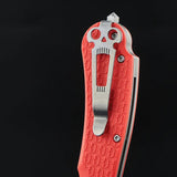 Daggerr Knives Fielder Linerlock Orange Three And A Half Inch 8Cr14MoV Blade With FRN Handle And Glass Breaker by Daggerr Knives
