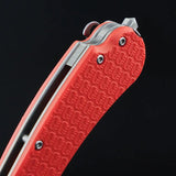 Daggerr Knives Fielder Linerlock Orange Three And A Half Inch 8Cr14MoV Blade With FRN Handle And Glass Breaker by Daggerr Knives