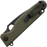 Daggerr Knives Florin Linerlock OD Green FRN - 8Cr14MoV Blade Black Stonewash Finish Thumb Pull Pocket Clip by Daggerr Knives