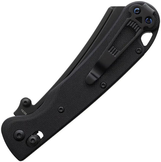 Daggerr Knives Behemoth Slim Crossbar Lock FM02-4-SLIM-X-BKBK - VG-10 Stainless Curved Blade Black G10 Handle by Daggerr Knives