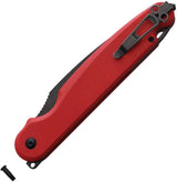 Daggerr Knives Parrot Button Lock - VG-10 Stainless Blade With Red G10 Handle And Glass Breaker by Daggerr Knives