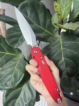 Daggerr Knives Parrot Button Lock Red FM03-1RDSWVG10 by Daggerr Knives