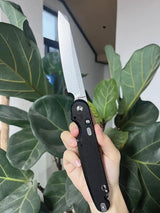 Daggerr Knives Anaconda Button Lock - VG-10 Stainless Sheepsfoot Blade With Black G10 Handle by Daggerr Knives