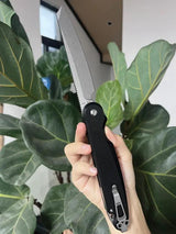 Daggerr Knives Anaconda Button Lock - VG-10 Stainless Sheepsfoot Blade With Black G10 Handle by Daggerr Knives