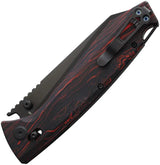 Daggerr Knives Alligator Crossbar Lock - MagnaCut Reverse Tanto Blade With Black Red G10 Handle by Daggerr Knives