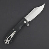 Daggerr Knives Powie Linerlock - Stonewashed 8Cr14MoV Clip Point Blade With Black ABS Handle by Daggerr Knives