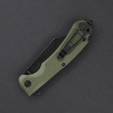 Daggerr Knives Powie Linerlock OD Green - 8Cr14MoV Blade With Glass Breaker And Textured Handle by Daggerr Knives