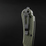Daggerr Knives Powie Linerlock OD Green - 8Cr14MoV Blade With Glass Breaker And Textured Handle by Daggerr Knives