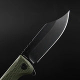 Daggerr Knives Powie Linerlock OD Green - 8Cr14MoV Blade With Glass Breaker And Textured Handle by Daggerr Knives