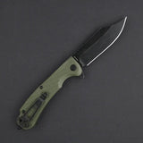 Daggerr Knives Powie Linerlock OD Green - 8Cr14MoV Blade With Glass Breaker And Textured Handle by Daggerr Knives