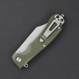 Daggerr Knives Powie Linerlock OD Green - 8Cr14MoV Stainless Clip Point Blade with Glass Breaker by Daggerr Knives