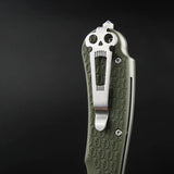 Daggerr Knives Powie Linerlock OD Green - 8Cr14MoV Stainless Clip Point Blade with Glass Breaker by Daggerr Knives