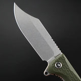 Daggerr Knives Powie Linerlock OD Green - 8Cr14MoV Stainless Clip Point Blade with Glass Breaker by Daggerr Knives