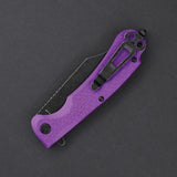 Daggerr Knives Powie Linerlock Purple - 3.25in Black Stonewash Blade 8Cr14MoV Textured ABS Handle by Daggerr Knives