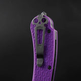 Daggerr Knives Powie Linerlock Purple - 3.25in Black Stonewash Blade 8Cr14MoV Textured ABS Handle by Daggerr Knives