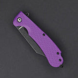 Daggerr Knives Powie Linerlock Purple - 3.25in Black Stonewash Blade 8Cr14MoV Textured ABS Handle by Daggerr Knives