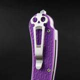Daggerr Knives Powie Linerlock Purple - 4.5 Inch Closed, 3.25 Inch 8Cr14MoV Blade, Purple Textured ABS Handle by Daggerr Knives