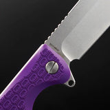 Daggerr Knives Powie Linerlock Purple - 4.5 Inch Closed, 3.25 Inch 8Cr14MoV Blade, Purple Textured ABS Handle by Daggerr Knives