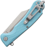 Daggerr Knives Powie Linerlock - Light Blue Textured FRN Handle With 8Cr14MoV Clip Point Blade by Daggerr Knives